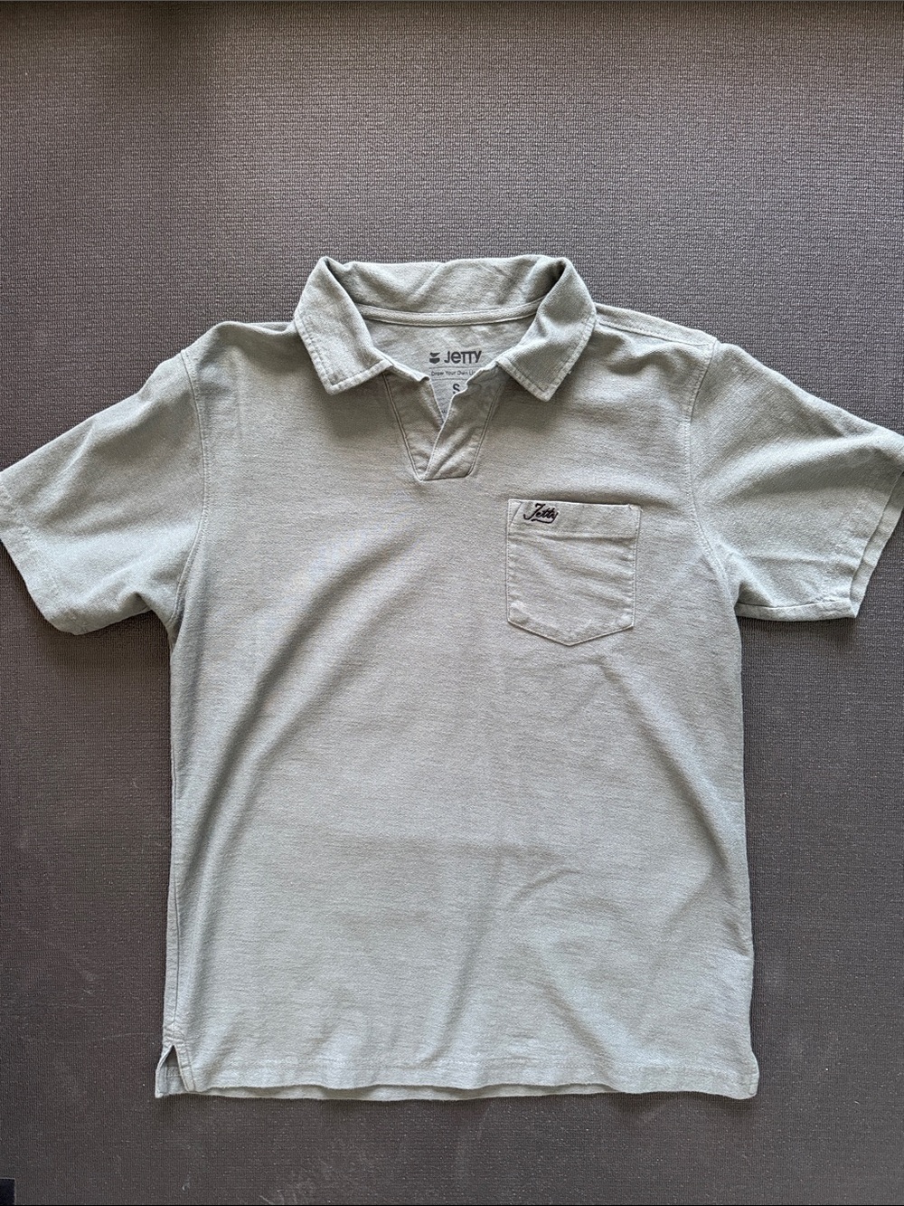 Jetty Men's Terry Cloth Dark Green Pocket Polo